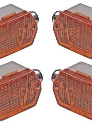 Blinker Set Eckig Chrom Orange E-geprüft für Simson S51 SR50 Knallerangebot