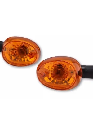 Blinker Set oval schwarz E-geprüft 12V Paar für CPI Keeway Sachs Yamaha MBK Nur Für Kurze Zeit