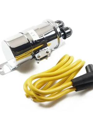 Zündspule Round Coil Chrom, 6 Volt, für Harley-Davidson 36-64 Preisknaller