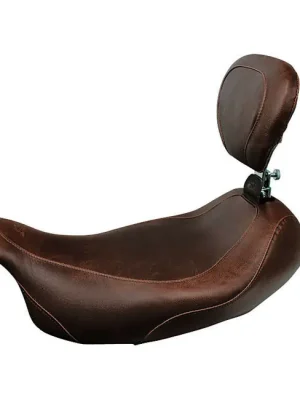Geprüft Mustang Wide Tripper Solo Sitz mit Lehne, Braun, für Harley-Davidson Dyna 06-17