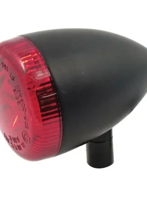 3-1 Blinker Bullet Schwarz rote Linse f. Harley-Davidson m. E-Zeichen m. Halter Neu Im Sortiment