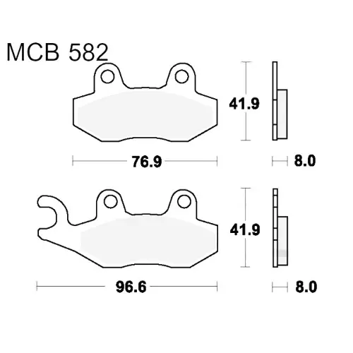 Bremsklotz Sinter vorne TRW MCB582SV (1 Satz) Jetzt Bestellen