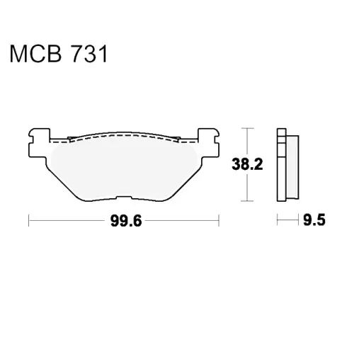 Bremsklotz Standard TRW MCB731 (1 Satz) Markenprodukt