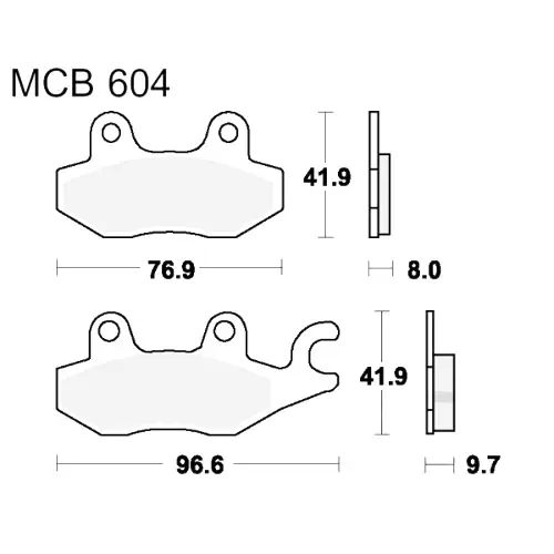 Bremsklotz Sinter hinten TRW MCB604SH (1 Stück) Abverkauf