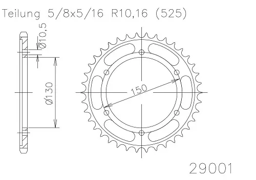 Kettenrad K50-29001 Stahl Bestseller