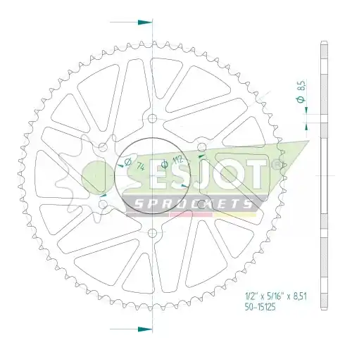 Nur Für Kurze Zeit Kettenrad K50-15125 Stahl