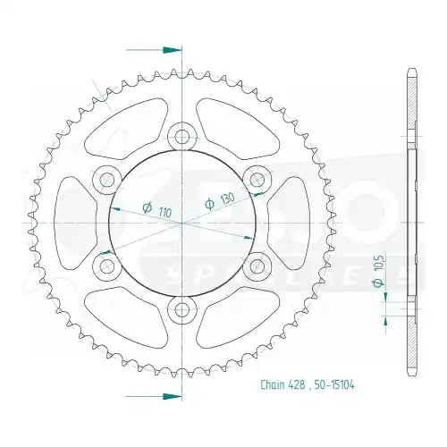 Kettenrad K50-15104 Stahl Ausverkauf