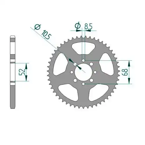 Aktuell Kettenrad C50-Stahl