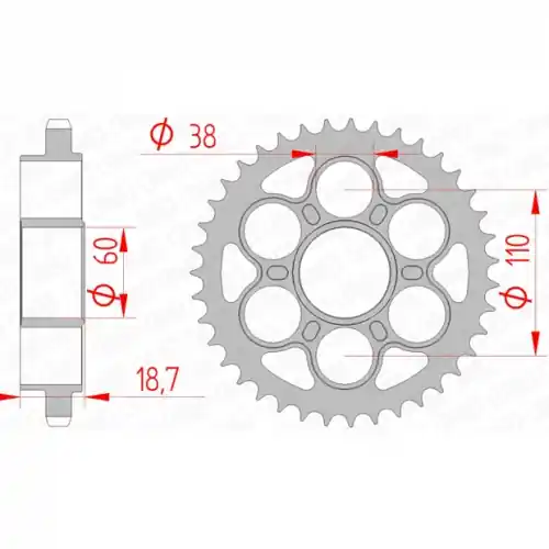 Kettenrad C50-Stahl Echt