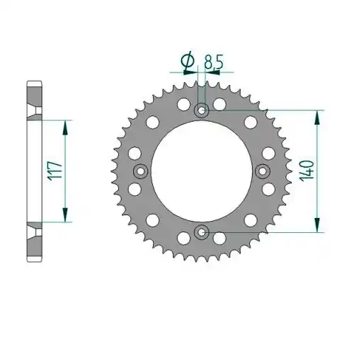 Kettenrad Aluminium Aktuell